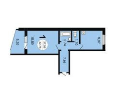 1-комнатная квартира в аренду, Новосибирск, Спортивная ул. 9/2 — 13 000 ₽/мес